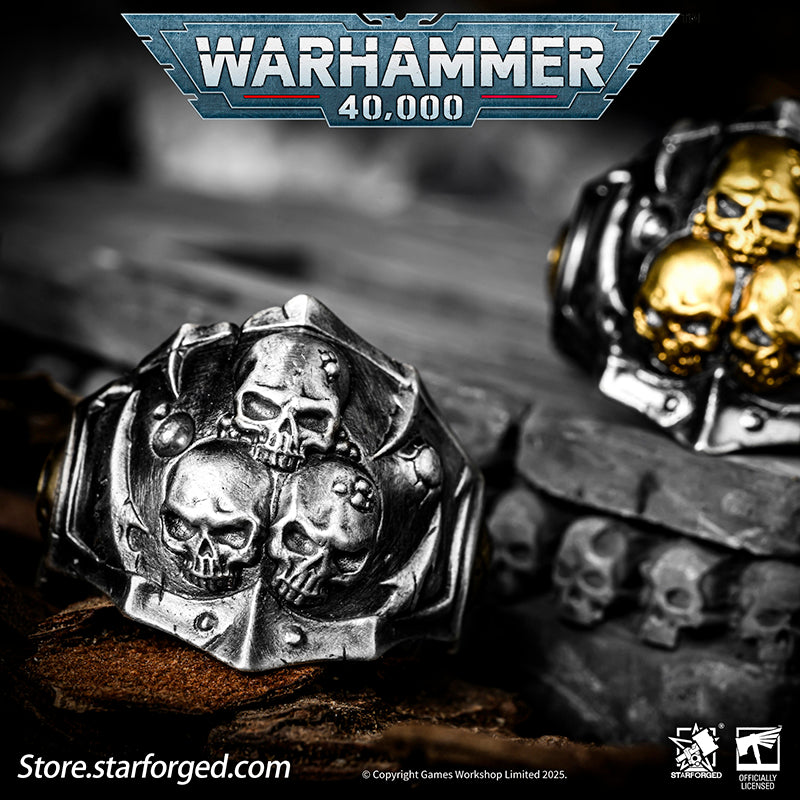 Starforged Warhammer 40K Ring of the Plague Dominus Death Guard Sliver Rings Accessories Jewelry The Death Guard were the XIV Astartes Legion, gene-sons of Mortarion. Once loyal sentinels of the Imperium, they turned against the Emperor during the galaxy-shattering Horus Heresy.For ten millennia since, they have stalked the stars as Nurgle's Chosen - living vessels of countless pestilences, silently spreading death and corruption across worlds.